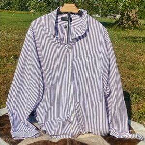 Men's Striped Casual Button Down Shirt